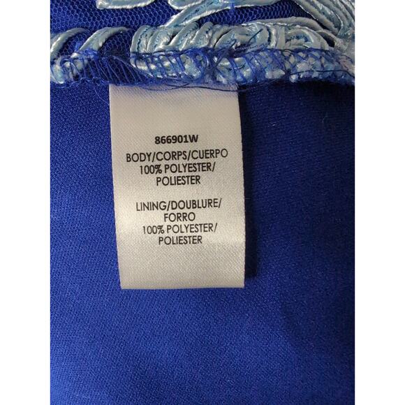 JS Collections Soutache lace quilled embroidery blue cocktail dress 16W - Picture 8 of 9